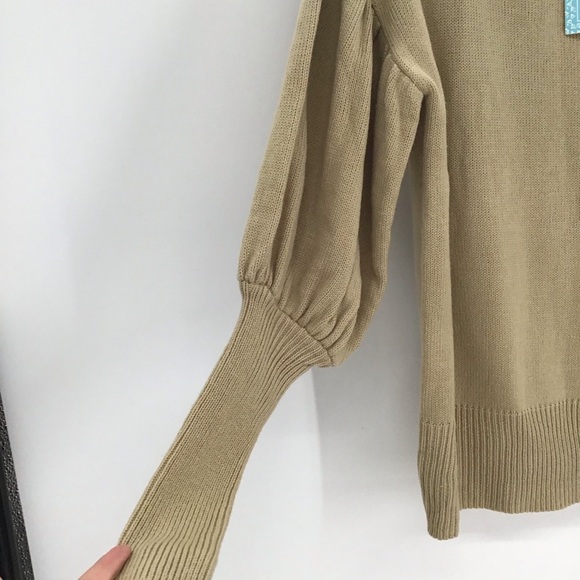 HAYDEN Women’s Balloon Sleeve Knit Pull-Over Sweater Minialist NWT Tan Size S - Picture 4 of 5